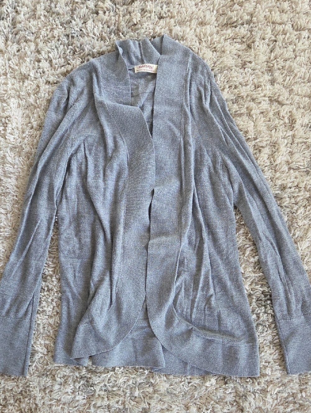 Light Gray Open-Front Women’s Cardigan Sweater